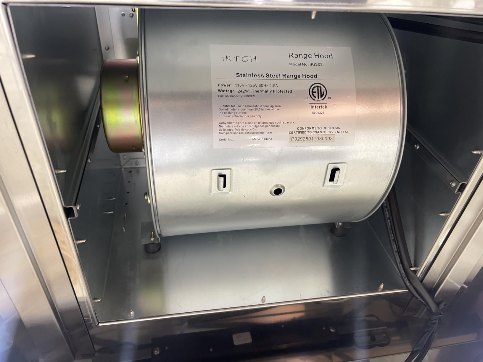 VIKIO HOME Island Range Hood 1200 CFM, 30 Inch Stainless Steel Ducted Island Mount Range Hood, Gesture Sensing & Touch Control, 3-Speed Fan customer photo 2