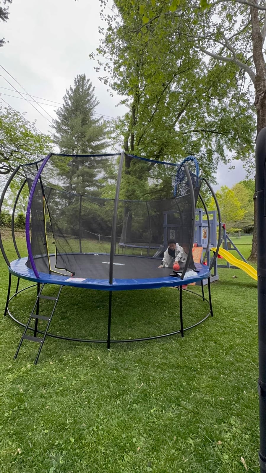 Zupapa 1800LBS Capacity Double Frame Trampoline 16 15 14 12FT No-Gap Safety Design Curved Poles & Basketball Hoop 10-Year Quality Assurance Perfect for Kids & Family Outdoor Fun customer photo 2