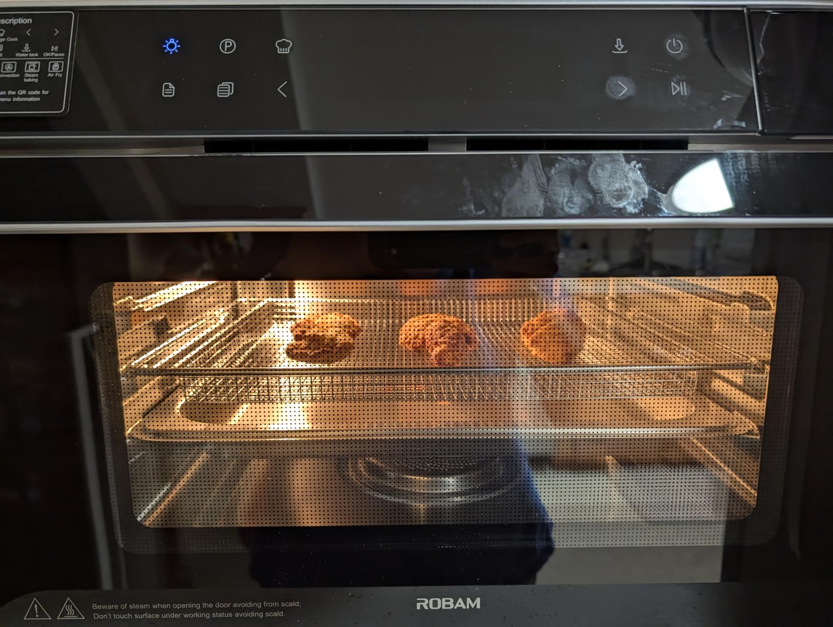 ROBAM Toaster Air Fryer Combi Oven, Countertop Steam Oven 14-in-1 with Convection Steam Roast & Bake, Multi-Stage Cooking, Self-Clean, 7 Modes, 30 Built-In Recipes, for Kitchen Pizza Baking (Red) customer photo 2