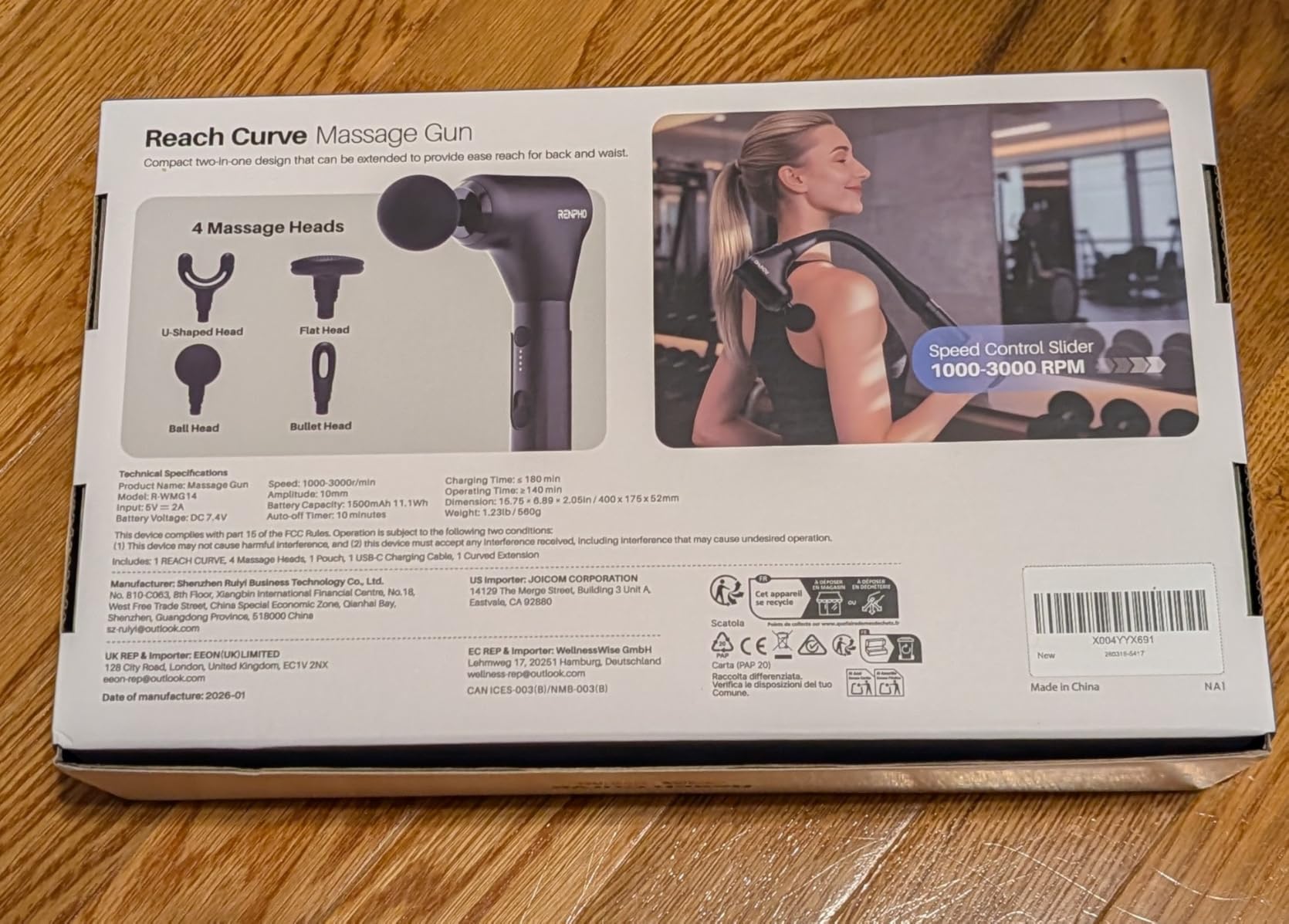 RENPHO Reach Curve Massage Gun with Extension Handle, 4-in-1 Massager customer photo 2