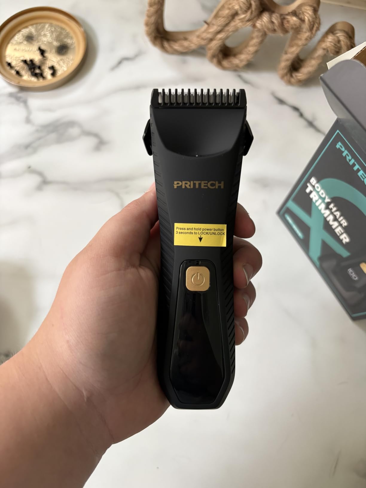 PRITECH Manscape Pubic Hair Trimmer Women - Waterproof Bikini Trimmer for Women, Ceramic Blade Shavers Electric Razors for Men with USB-C Charging, Wet/Dry Use, Grooming Kits, Gifts, White customer photo 2