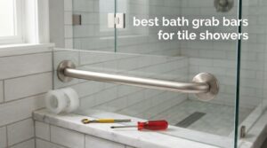 best bath grab bars for tile showers