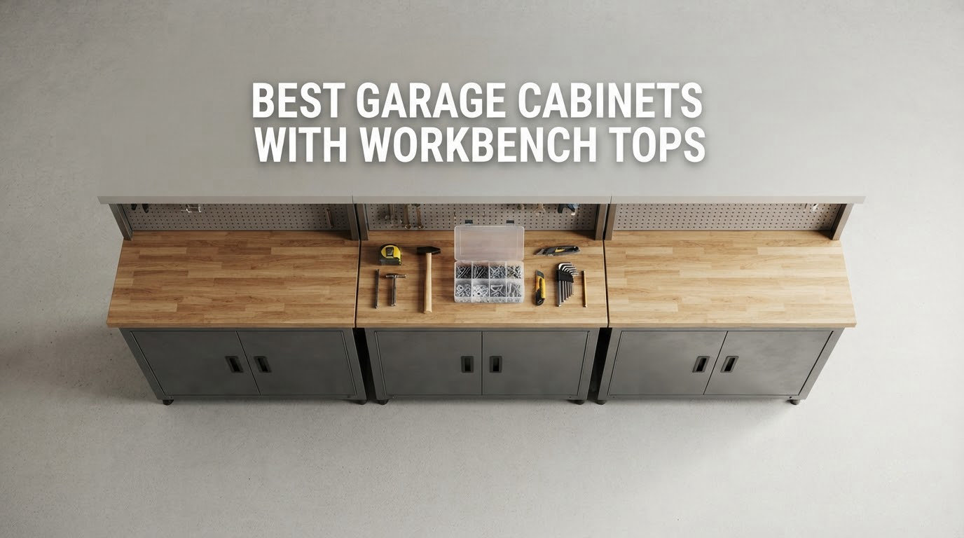 best garage cabinets with workbench tops